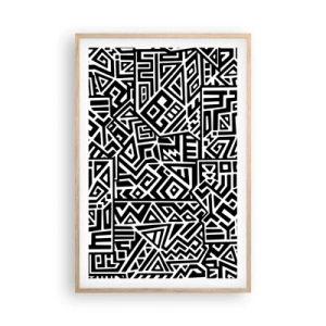 Affisch i ram av ljusek - Prekolumbisk komposition - 61x91 cm