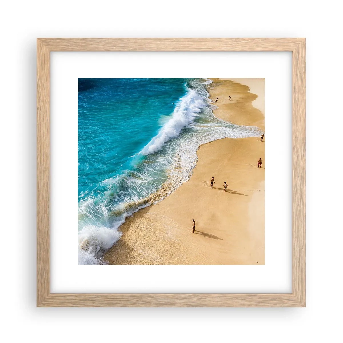 Affisch i ram av ljusek - Och sedan solen, stranden... - 30x30 cm
