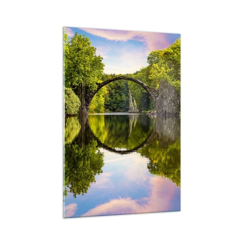 Glastavla - Bild på glas - På skarven mellan två världar - 70x100 cm