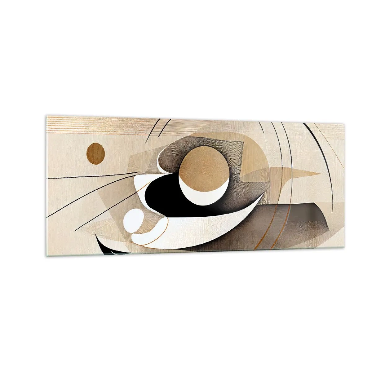 Glastavla - Bild på glas - Komposition: essensen av saker och ting - 100x40 cm