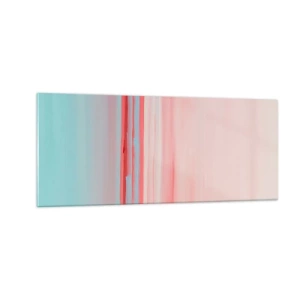 Glastavla - Bild på glas - Abstraktion i gryningen - 100x40 cm