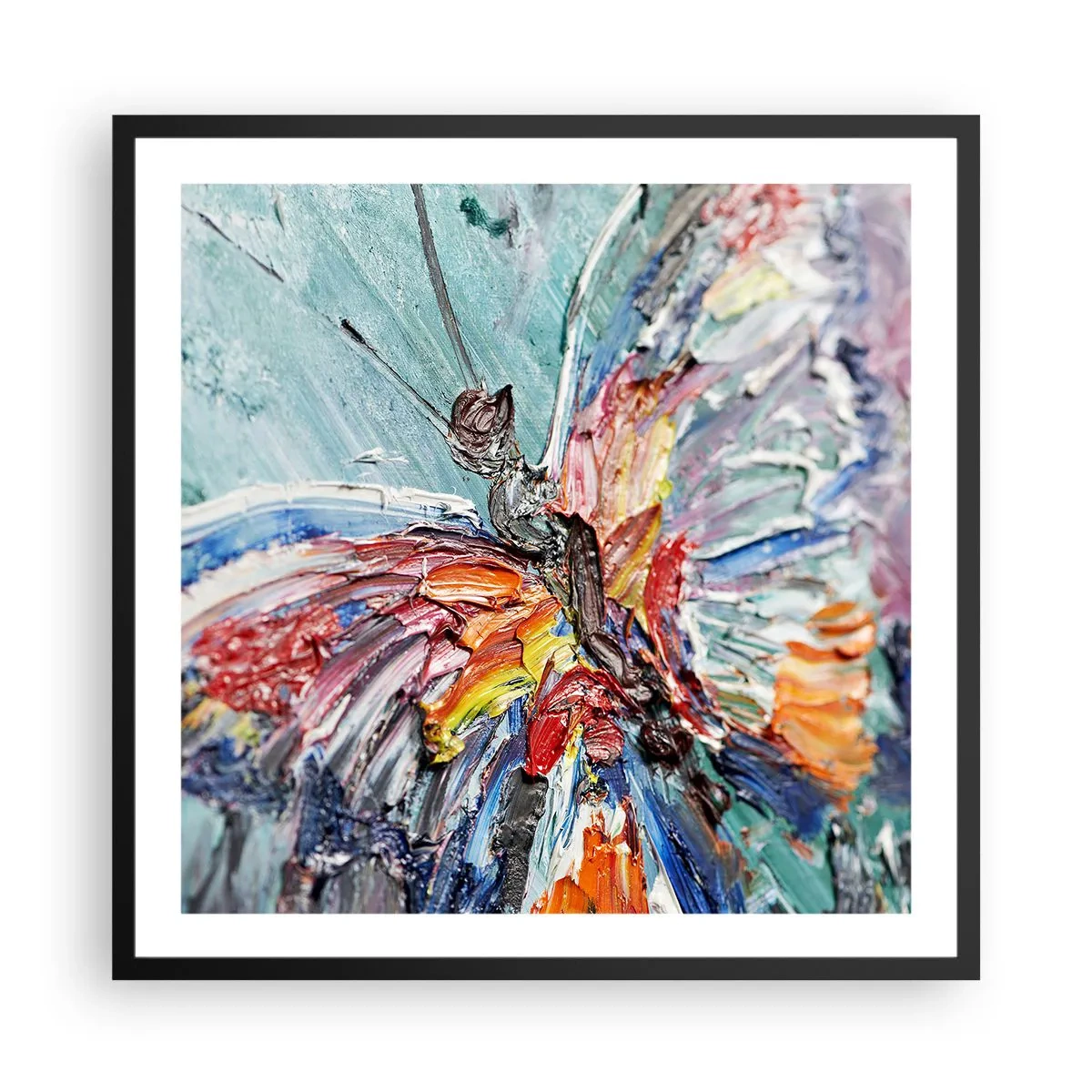 Affisch i svart ram - Målad av naturen - 60x60 cm