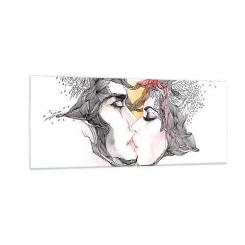 Glastavla - Bild på glas - Världen existerar inte - 100x40 cm