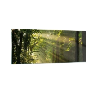 Glastavla - Bild på glas - En stund i skogen - 100x40 cm