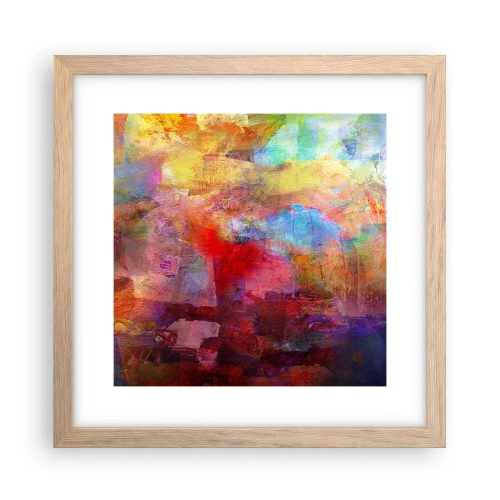 Affisch i ram av ljusek - Titta in i regnbågen - 30x30 cm