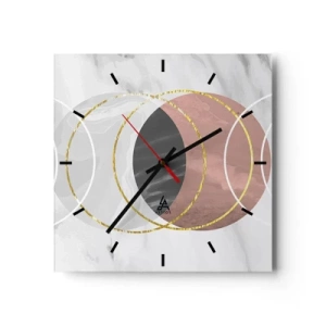 Väggklocka - Klocka på glas - Sfärernas musik - 30x30 cm