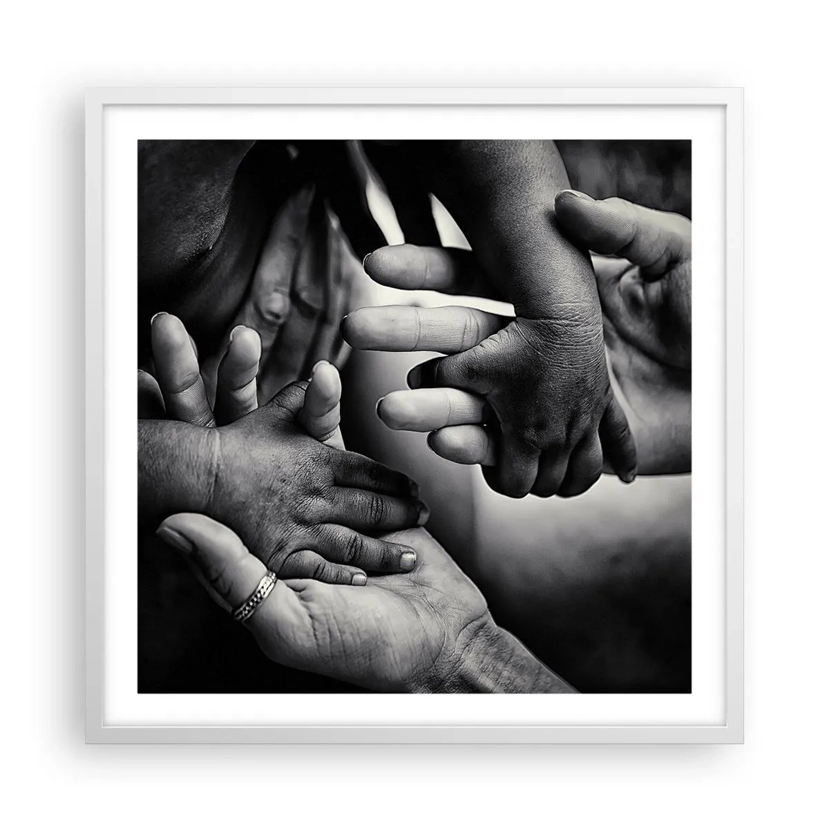 Affisch i vit ram - Att vara människa - 60x60 cm