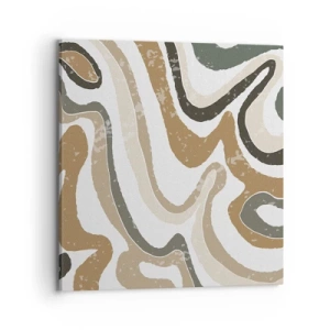 Canvastavla - Bild på duk - Meandrar av jordnära färger - 70x70 cm