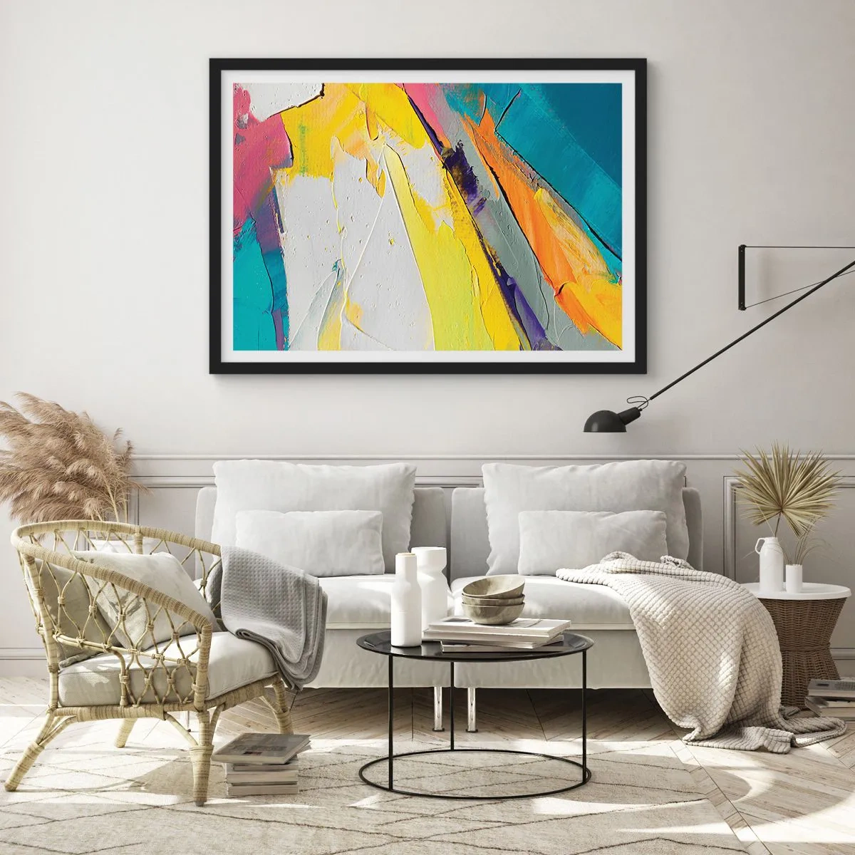 Affisch i svart ram - Världens anatomi - 70x50 cm