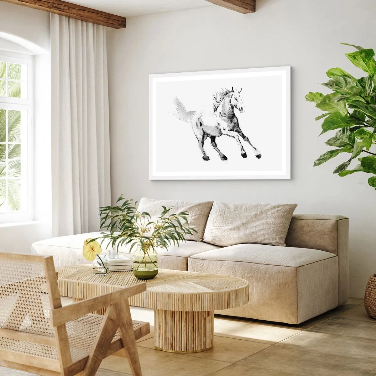 Affisch i vit ram - Obändig själ - 91x61 cm