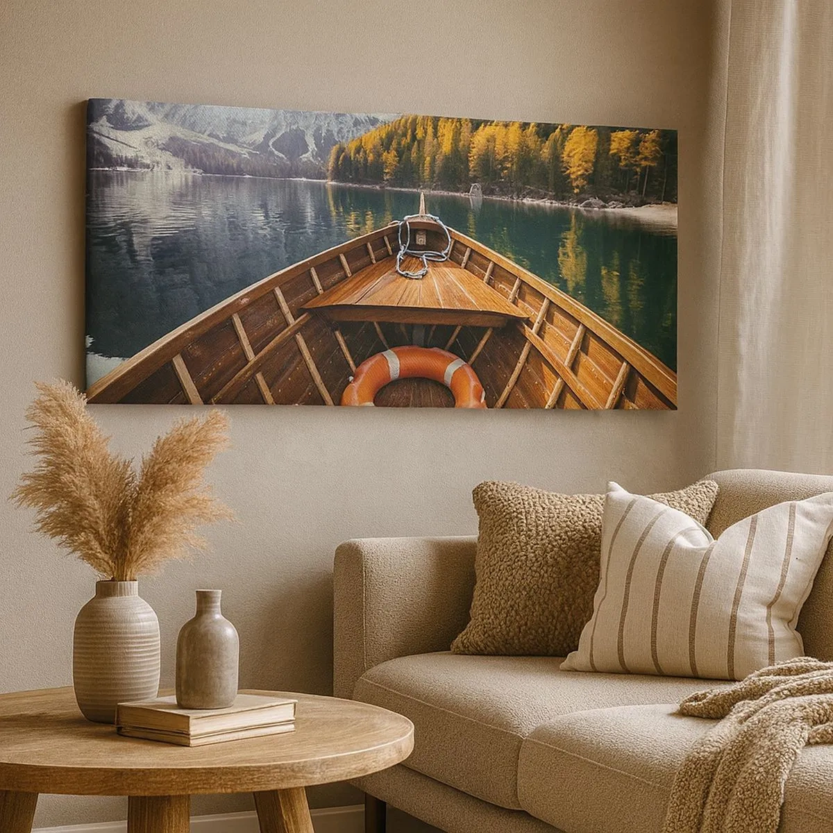 Canvastavla - Bild på duk - Utflykt i fjällen - 100x40 cm