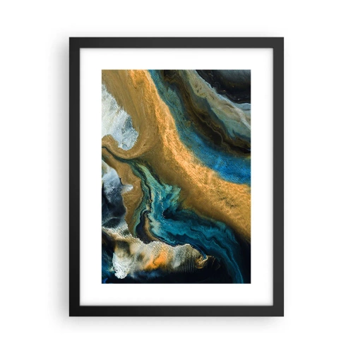 Affisch i svart ram - Blå – gul – ömsesidiga influenser - 30x40 cm