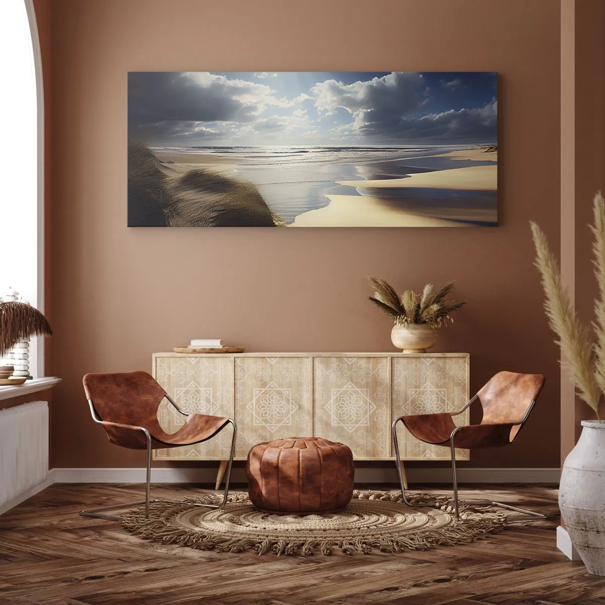 Canvastavla - Bild på duk - Strand, vild strand - 100x40 cm