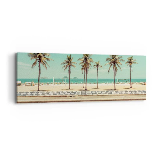 Canvastavla - Bild på duk - På stranden - 90x30 cm