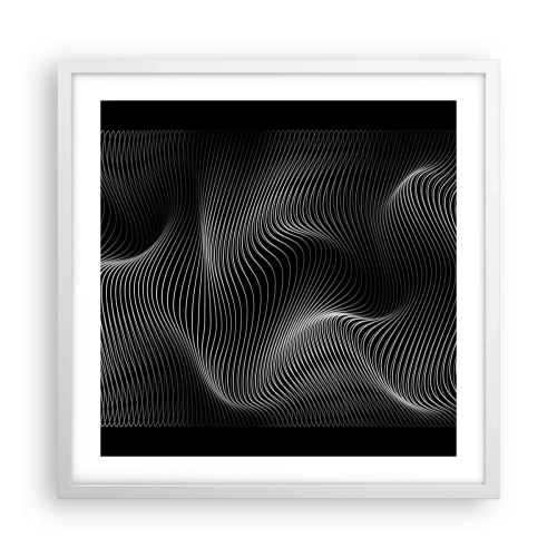 Affisch i vit ram - Ljusets dans i rymden - 50x50 cm