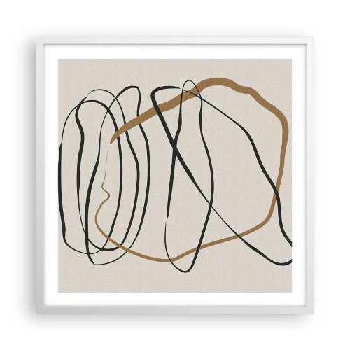 Affisch i vit ram - Komposition: besittande dans - 60x60 cm