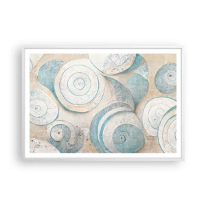 Affisch i vit ram - Vad döljer musslan? - 100x70 cm