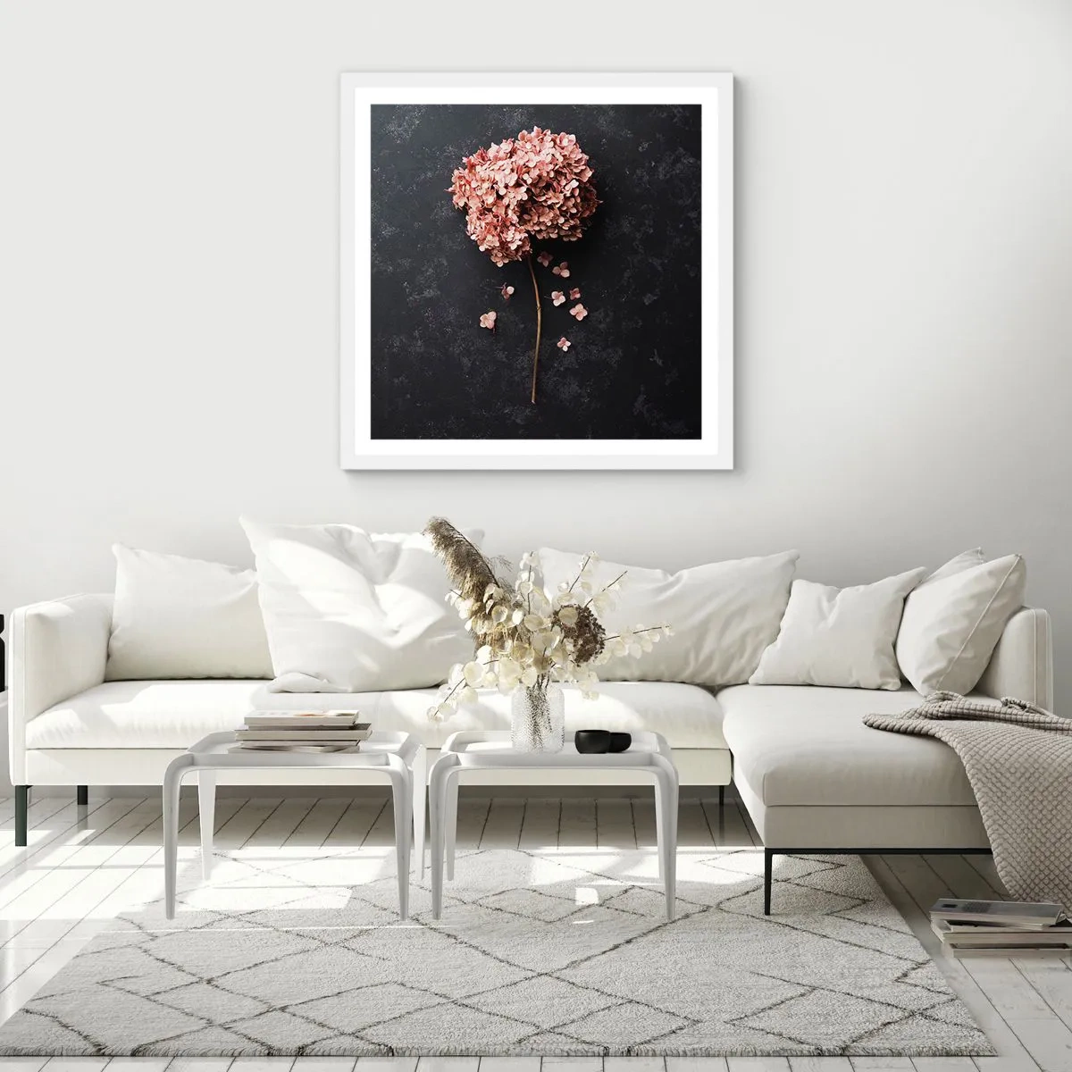 Affisch i vit ram - Ett verkligt romantiskt tecken - 50x50 cm