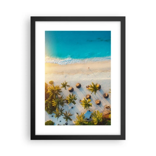 Affisch i svart ram - Välkommen till paradiset - 30x40 cm