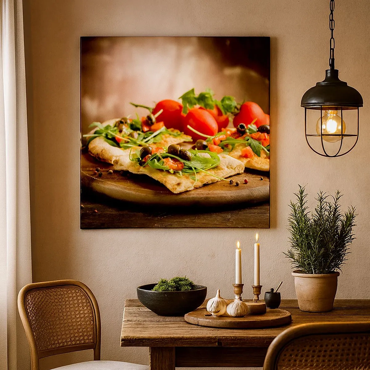 Canvastavla - Bild på duk - Direkt från ugnen och trädgården - 30x30 cm