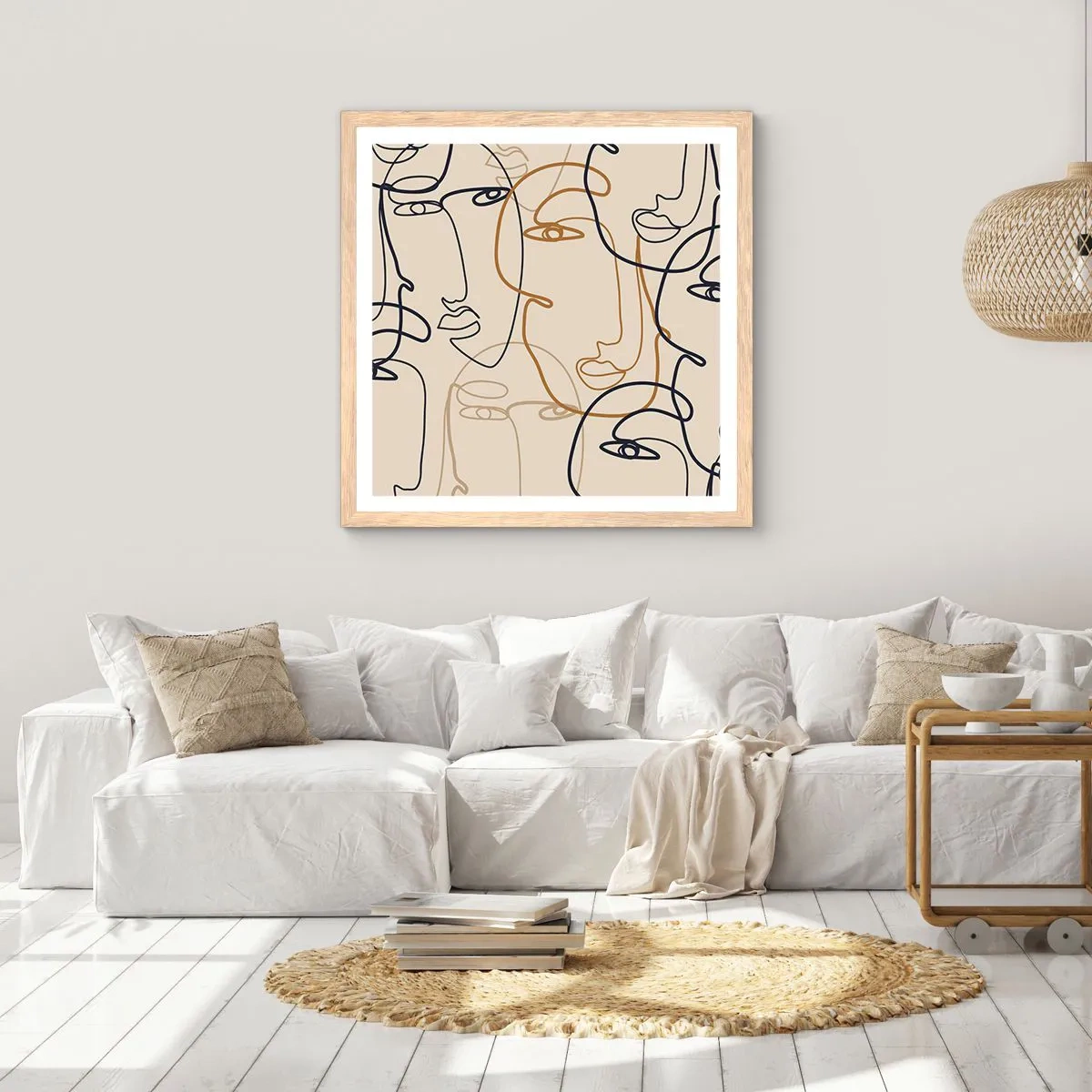 Affisch i ram av ljusek - Mångfaldigad porträtt - 50x50 cm