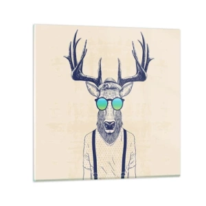 Glastavla - Bild på glas - Och vem väntade du på? - 60x60 cm