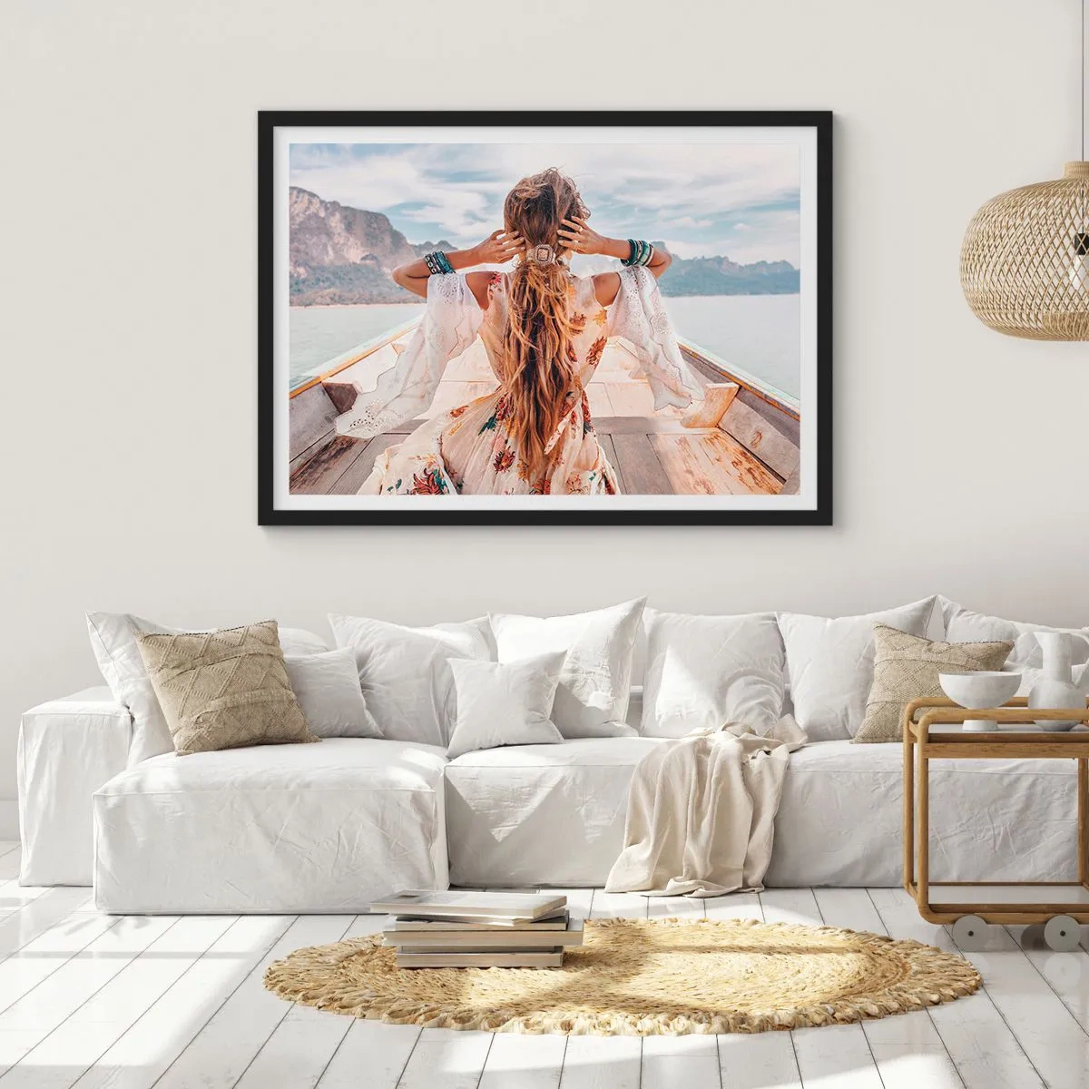 Affisch i svart ram - På väg mot lycka - 100x70 cm