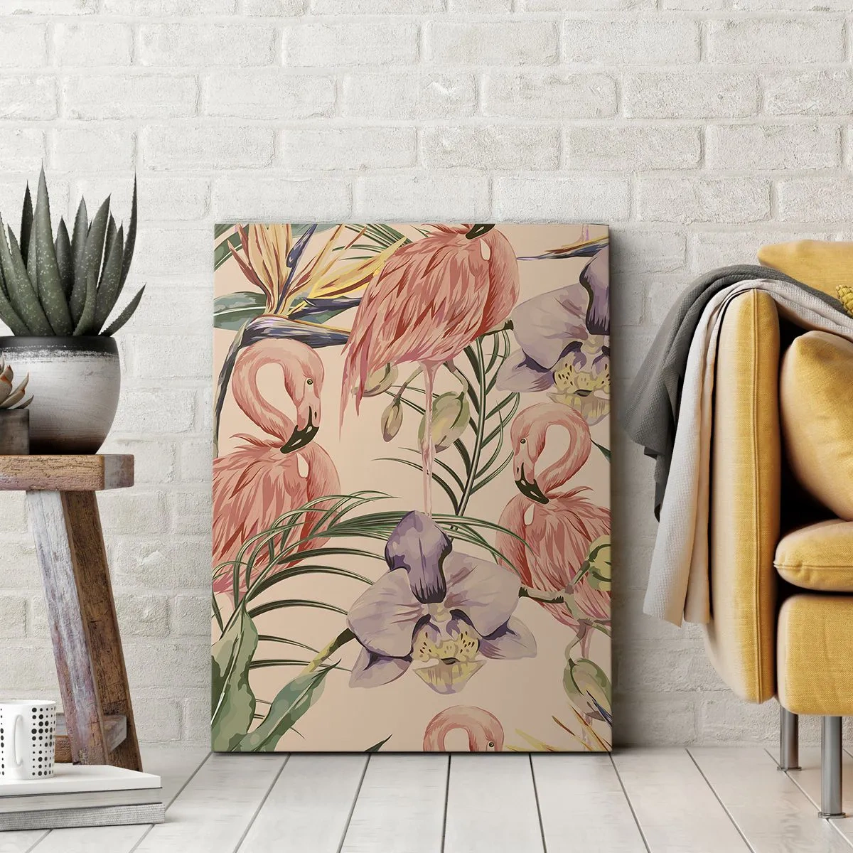 Canvastavla - Bild på duk - Rosa balett i blommor - 45x80 cm