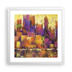 Affisch i vit ram - Metropolis komposition - 40x40 cm