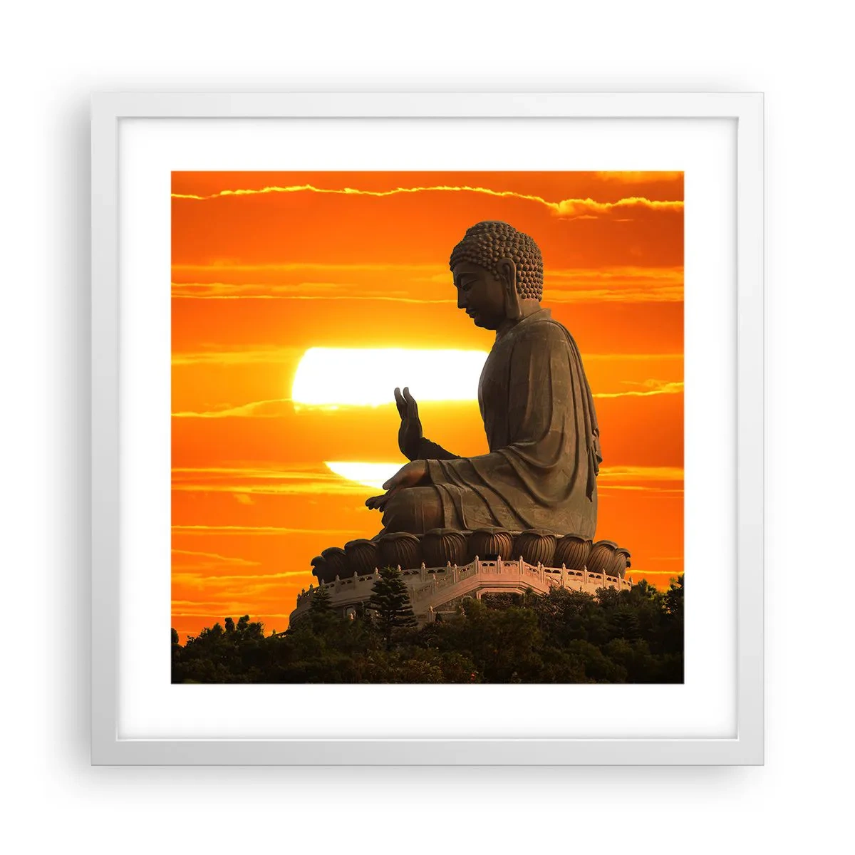 Affisch i vit ram - Utan rädsla för världen - 40x40 cm