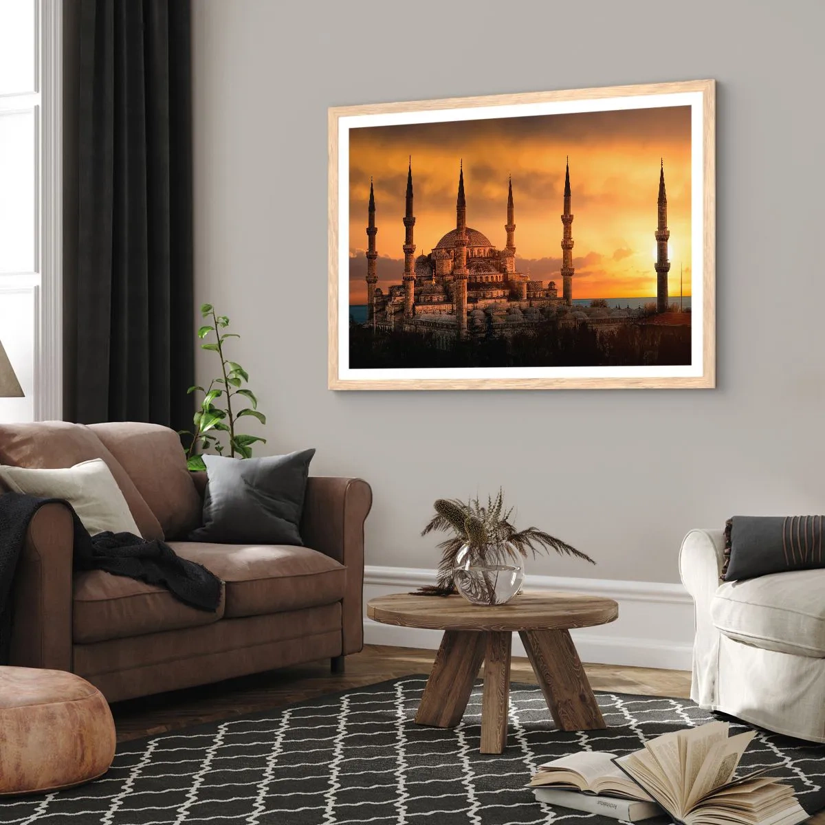 Affisch i ram av ljusek - Gud är stor - 100x70 cm