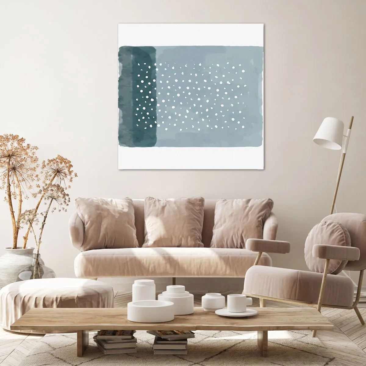 Canvastavla - Bild på duk - Uppstådda ur det blåa - 40x40 cm