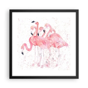 Affisch i svart ram - Rosa bandet - 40x40 cm