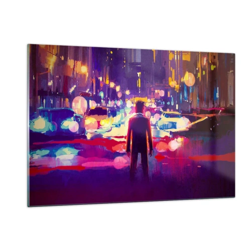 Glastavla - Bild på glas - Doppad i ljuset - 120x80 cm