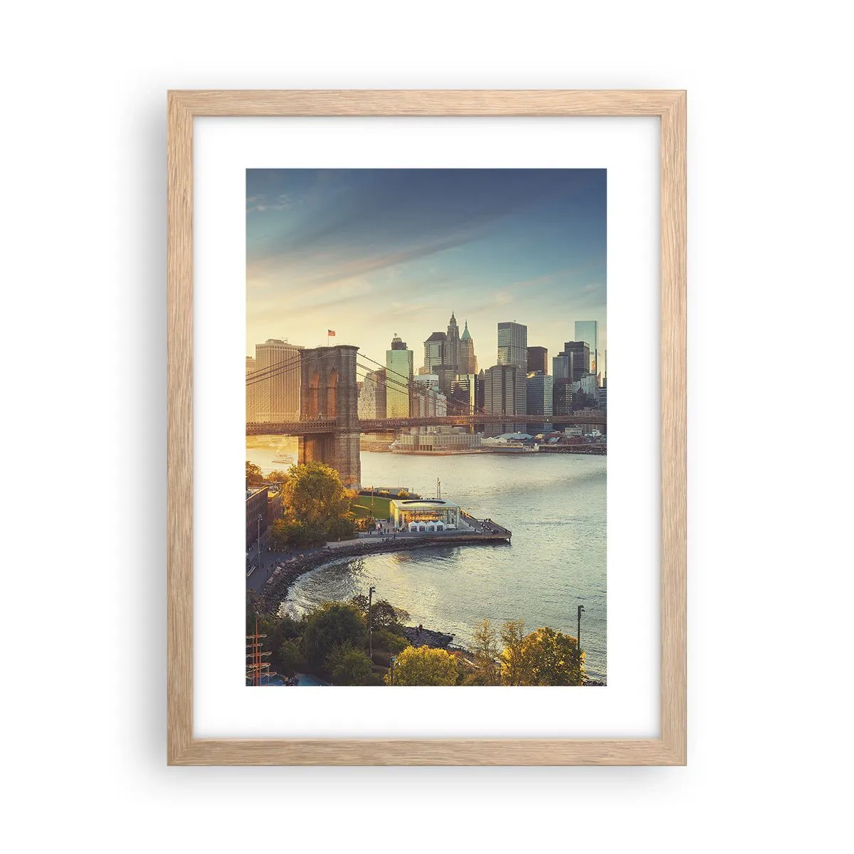Affisch i ram av ljusek - Storstadsgryning - 30x40 cm