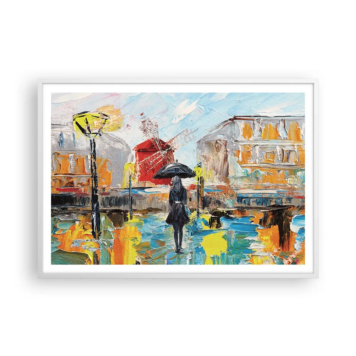 Affisch i vit ram - Parislegender - 100x70 cm