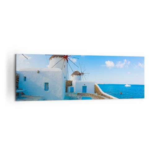 Canvastavla - Bild på duk - Blåa vinden från havet - 160x50 cm