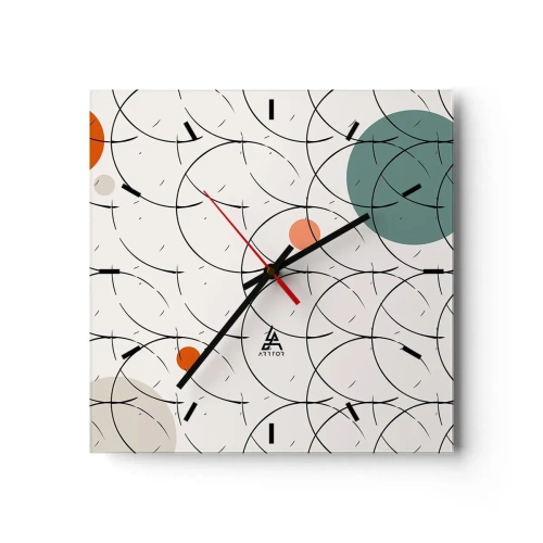 Väggklocka - Klocka på glas - I popkonstens anda - 30x30 cm