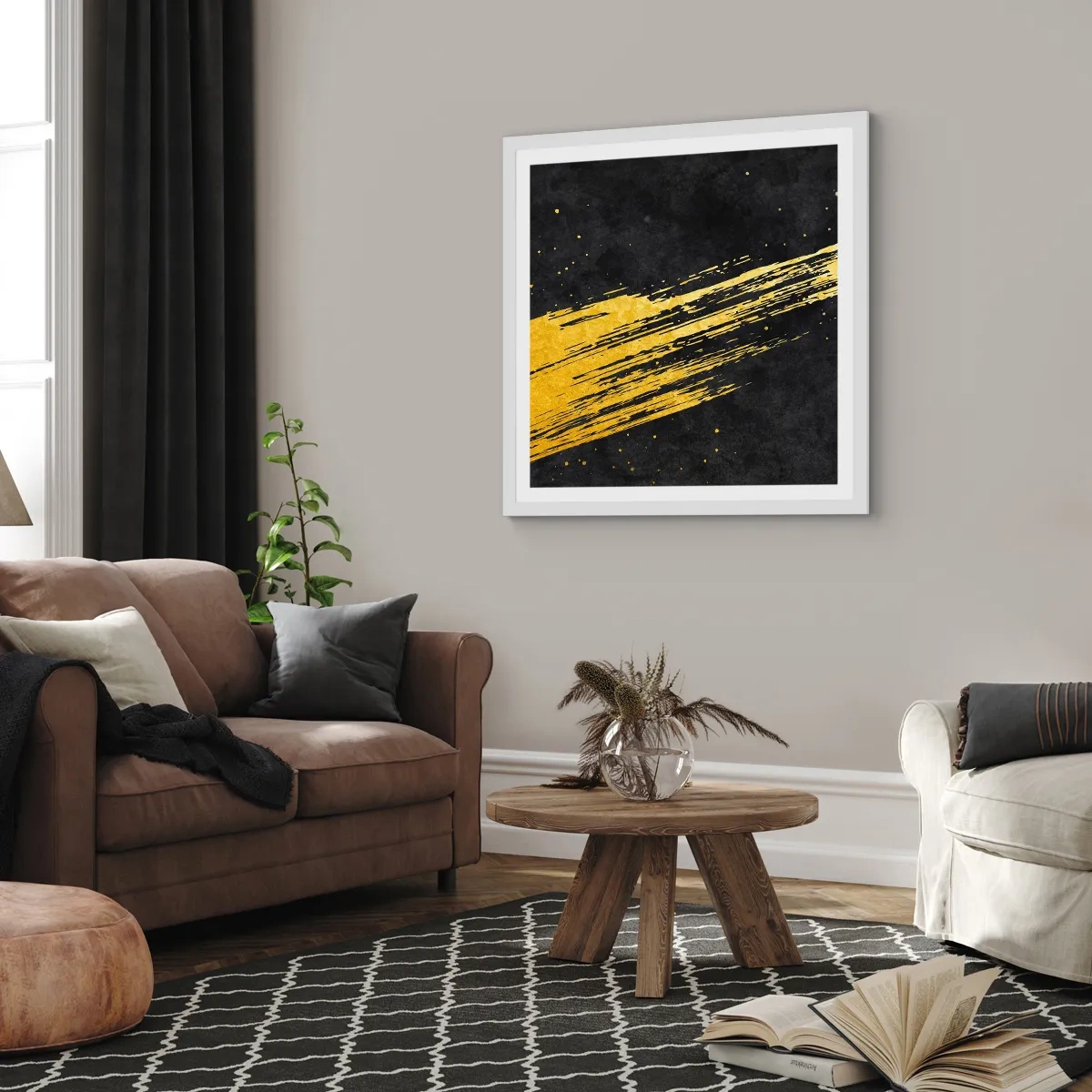 Affisch i vit ram - Hoppa in i hyperrymden - 60x60 cm