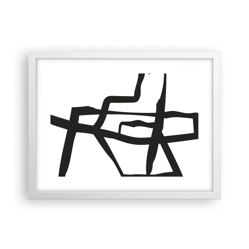 Affisch i vit ram - Svartvit konstruktion - 40x30 cm