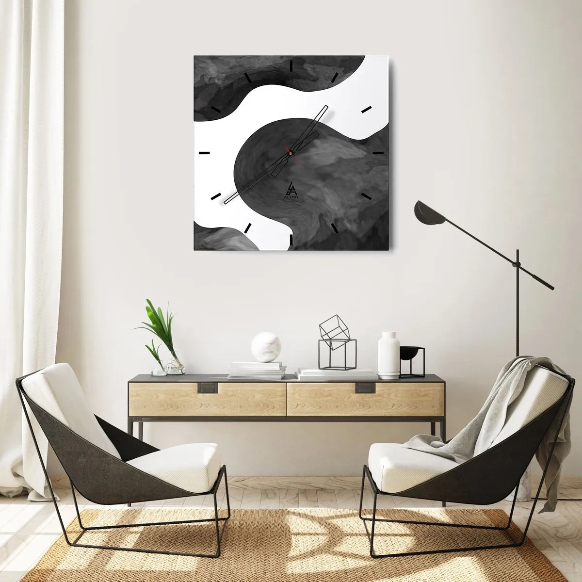 Väggklocka - Klocka på glas - Mjölkvägen - 40x40 cm