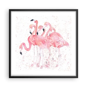 Affisch i svart ram - Rosa bandet - 50x50 cm