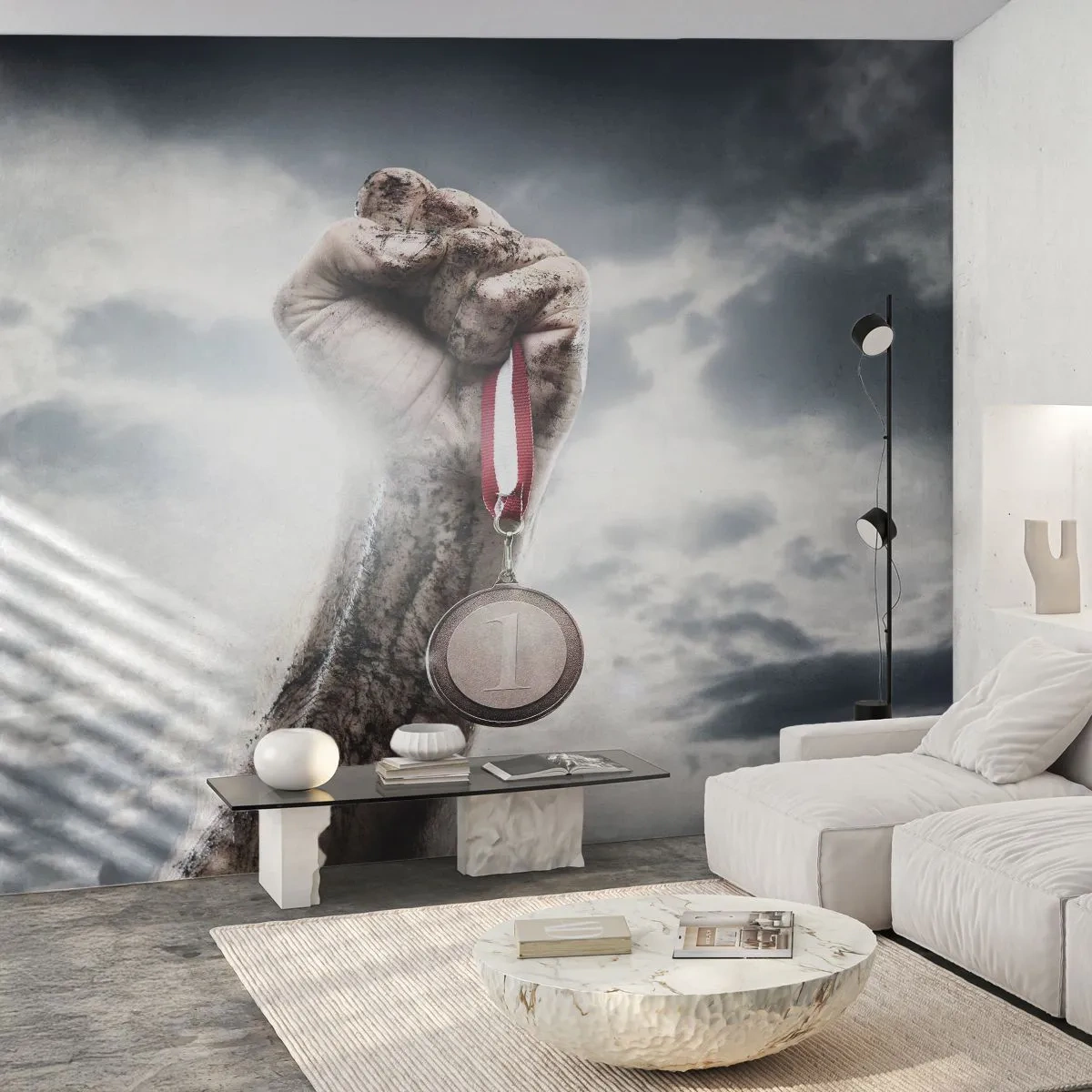 Självhäftande Fototapet Deluxe Sticker - Per aspera ad astra - Sport, Idrottsmedalj, 3D - 400x280 cm