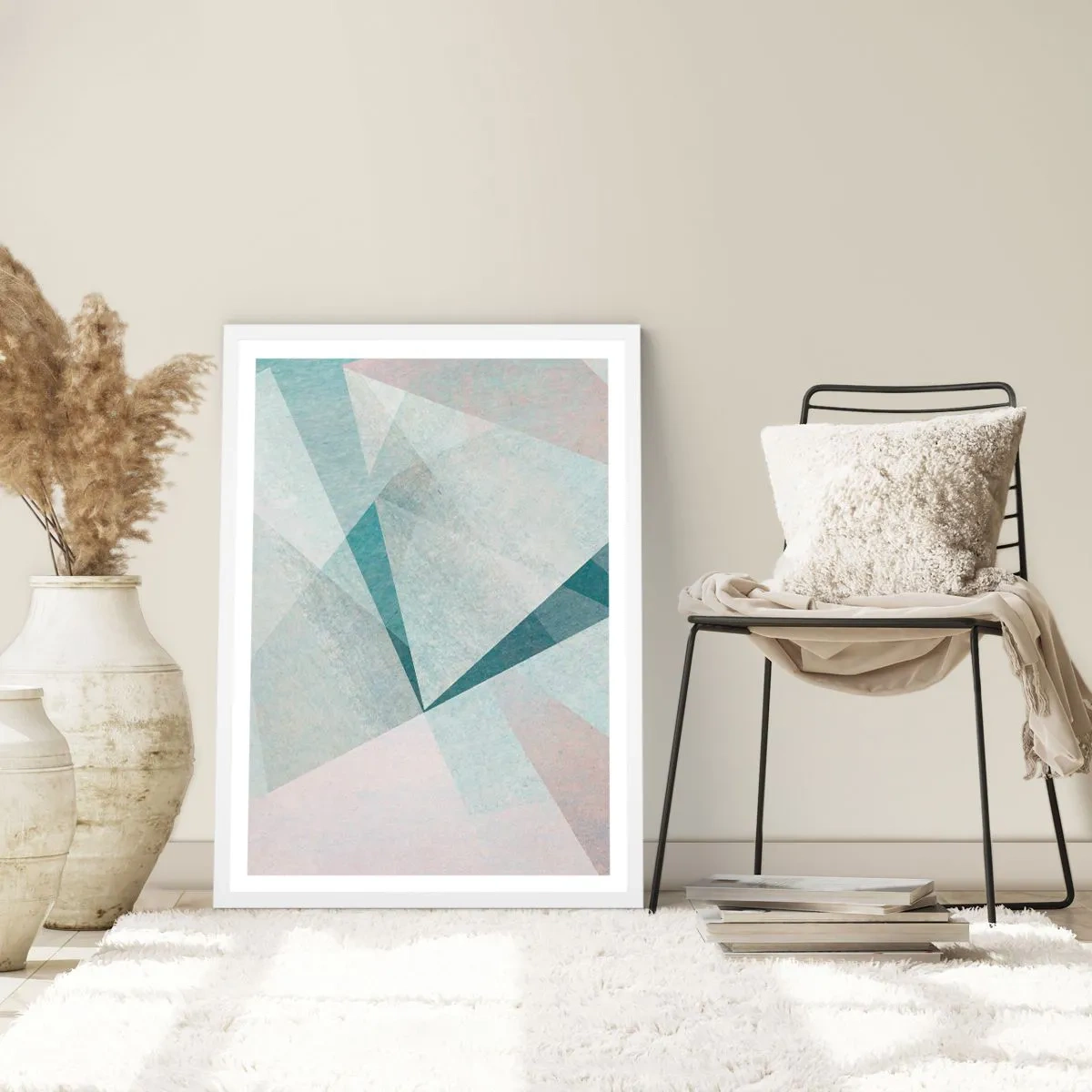 Affisch i vit ram - Lugnt trots dynamiskt - 40x50 cm