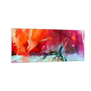 Glastavla - Bild på glas - Ljus- och färgexplosion - 100x40 cm