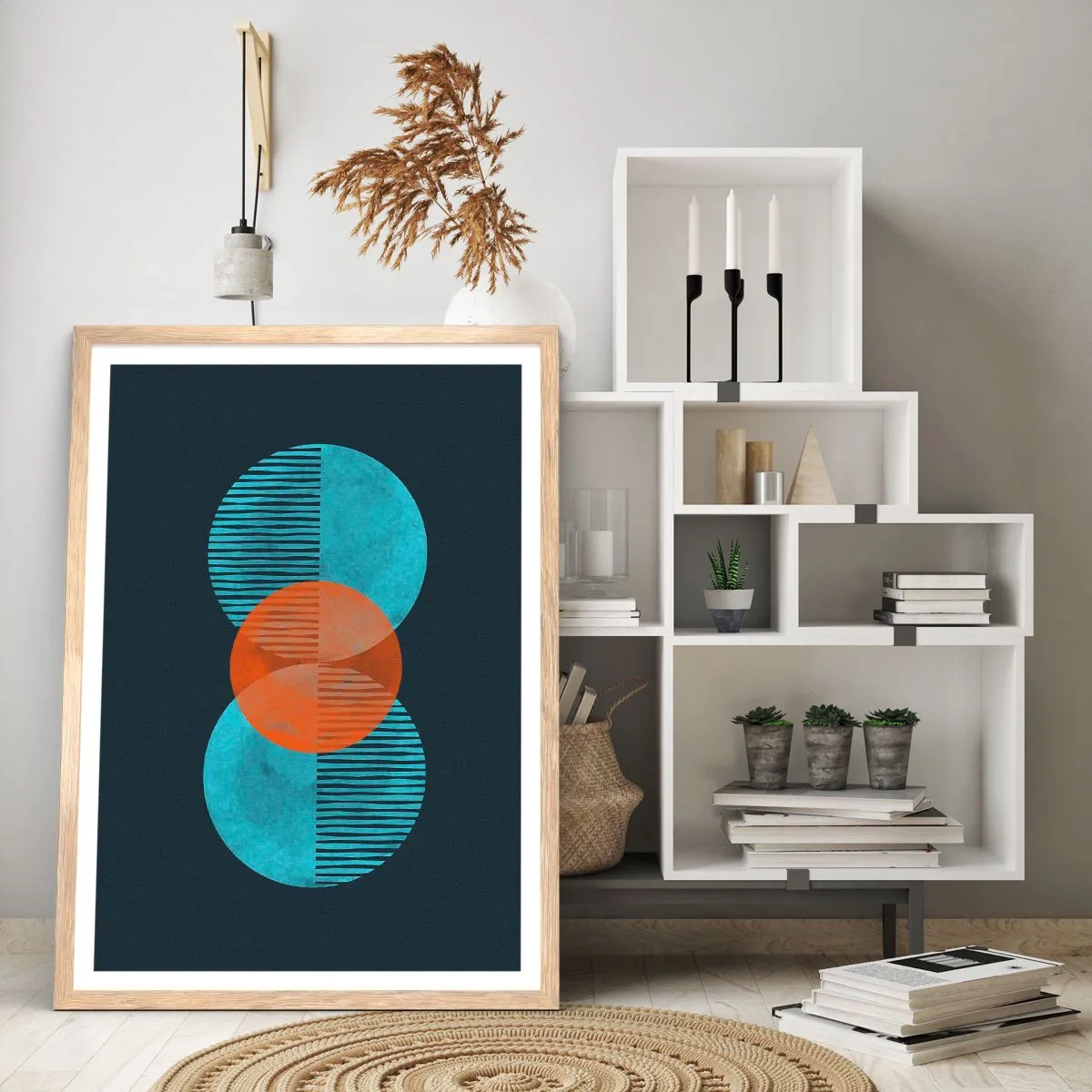 Affisch i ram av ljusek - Symmetrisk komposition - 70x100 cm
