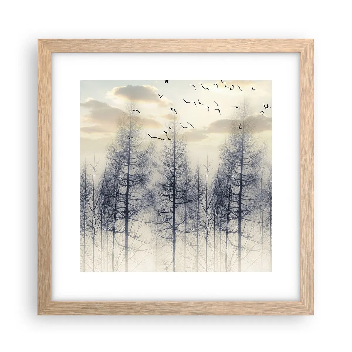 Affisch i ram av ljusek - Skogens andar - 30x30 cm