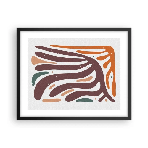 Affisch i svart ram - Strålande organisk komposition - 50x40 cm