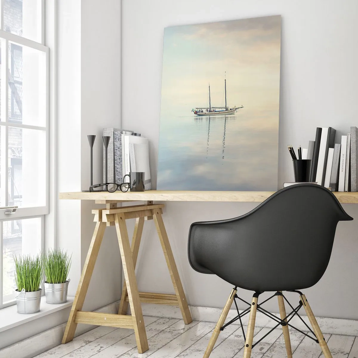Glastavla - Bild på glas - I ett hav av tystnad - 50x70 cm