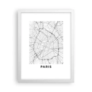 Affisch i vit ram - Paris blomma - 30x40 cm